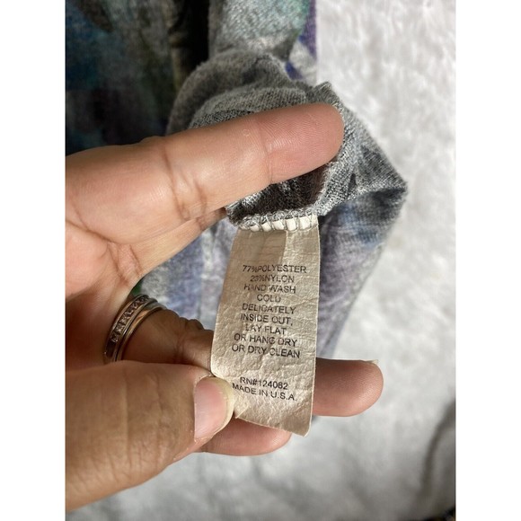 Studio Gem Q. Blouse Womens Size Large Multicolor Paisley V-Neck 3/4 Sleeve - Picture 5 of 8